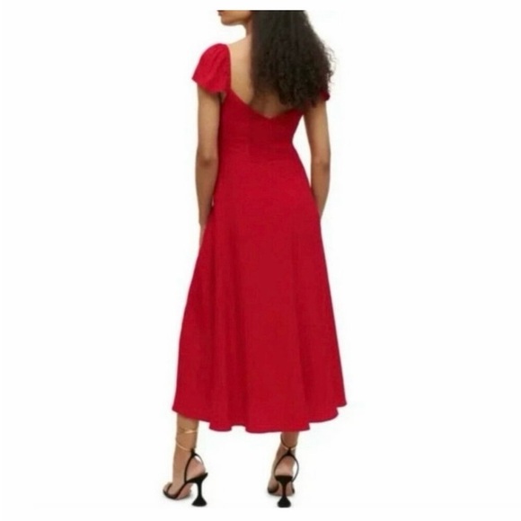 New Without Tags Reformation Baxley Red Midi Dress - Picture 2 of 13